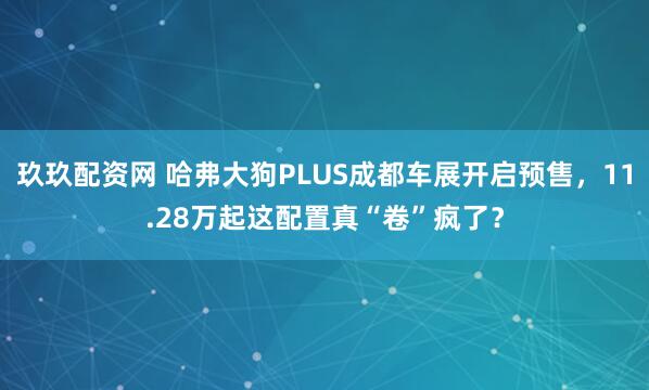 玖玖配资网 哈弗大狗PLUS成都车展开启预售，11.28万起这配置真“卷”疯了？