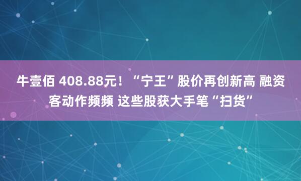 牛壹佰 408.88元！“宁王”股价再创新高 融资客动作频频 这些股获大手笔“扫货”